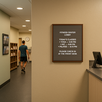 Open Face Vinyl Letter Board 12x16 Wood Frame