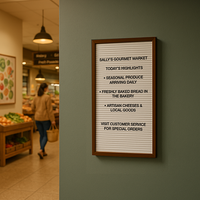 Open Face Vinyl Letter Board 12x24 Wood Frame