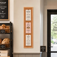 Value Line 12x36 Wood Framed Cork Bulletin Board | Open Face with Hardwood Trim in 3 Wood Finishes