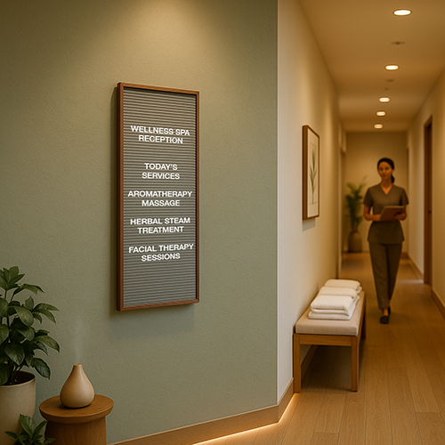 Open Face Vinyl Letter Board 12x36 Wood Frame