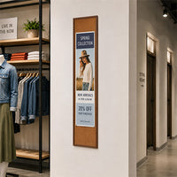 Value Line 12x48 Wood Framed Cork Bulletin Board | Open Face with Hardwood Trim