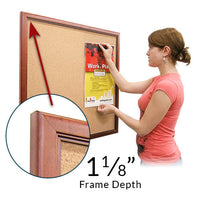 14"x22" Access Cork Board™ #353 Wood Frame Profile with 1 1/8" Overall Frame Depth