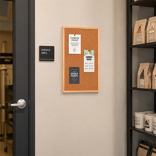 Value Line 14x22 Wood Framed Cork Bulletin Board | Open Face with Hardwood Trim