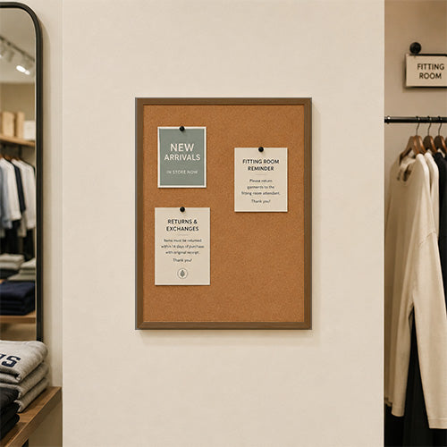 Value Line 15x20 Wood Framed Cork Bulletin Board | Open Face with Hardwood Trim