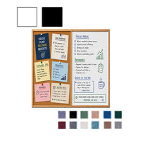 Value Line Combo Board 16x16 Wood Framed Cork Bulletin Marker Board (Open Face with Wood Trim)