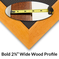 Bold Flat Face 2 3/4" Wide Wooden Picture Frame 18"x18" Borders the Black Vinyl Letter Board | Choose from 7 Popular Wood Stains