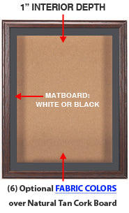 18x24 SwingFrame Designer Oak Wood Framed Cork Board Display Case 1" Deep