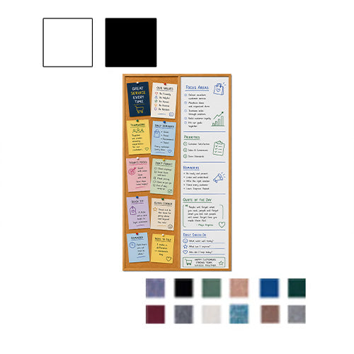 Value Line Combo Board 18x36 Wood Framed Cork Bulletin Marker Board (Open Face with Wood Trim)