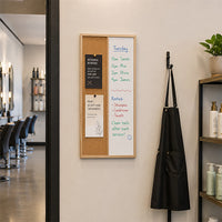 Value Line Combo Board 18x36 Wood Framed Cork Bulletin Marker Board (Open Face with Wood Trim)