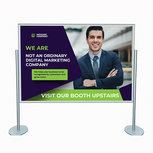 Large Format Portable Poster Stand Display for 36x60 Poster Signs | Setup in Portrait or Landscape