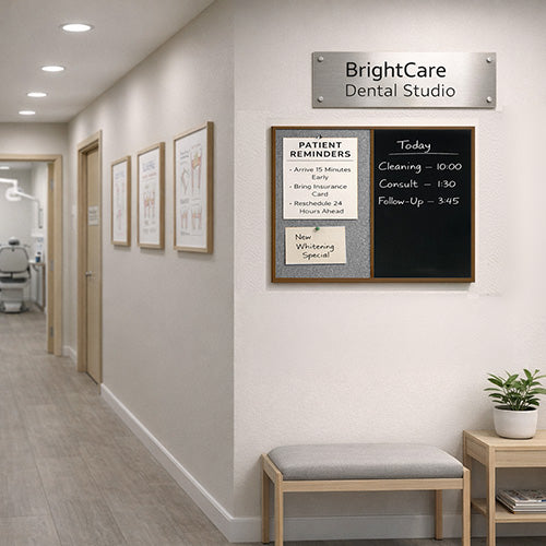 Value Line Combo Board 20x30 Wood Framed Cork Bulletin Marker Board (Open Face with Wood Trim)
