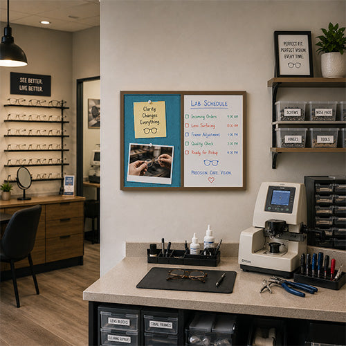 Value Line Combo Board 20x15 Wood Framed Cork Bulletin Marker Board (Open Face with Wood Trim)