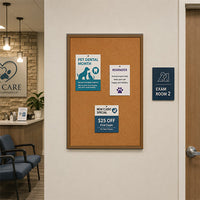 Value Line 24x30 Wood Framed Cork Bulletin Board | Open Face with Hardwood Trim