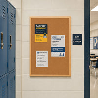 Value Line 20x30 Wood Framed Cork Bulletin Board | Open Face with Hardwood Trim