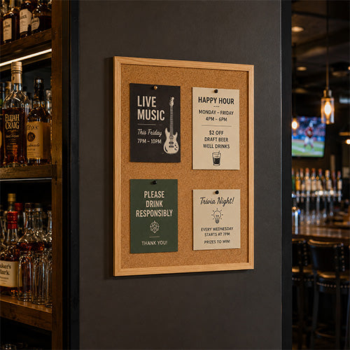 Value Line 22x28 Wood Framed Cork Bulletin Board | Open Face with Hardwood Trim