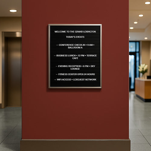 Open Face Vinyl Letter Board 22x28 Frame Silver Trim