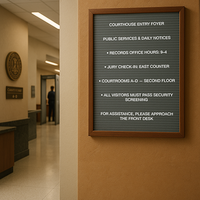 Open Face Vinyl Letter Board 22x28 Wood Frame
