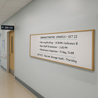 Value Line 24 x 72 Wood Framed White Board, Melamine Dry Erase Markerboard in 3 Hardwood Finishes