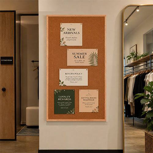 Value Line 24x48 Wood Framed Cork Bulletin Board | Wall Mount 1-Inch Hardwood Trim in Three Finishes