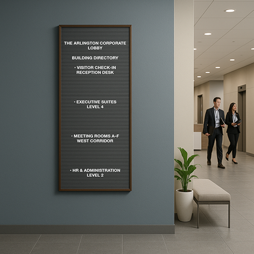 Open Face Vinyl Letter Board 24x60 Wood Frame