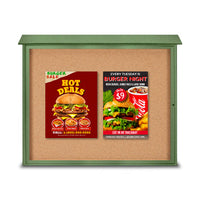 27x40 Outdoor Message Center with Cork Board Wall Mounted - LEFT Hinged