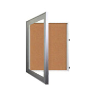 36 x 48 SwingFrame Designer 2 Inch Deep Shadow Box Display Case w Cork Board and Light - Metal Framed