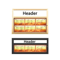 Outdoor Enclosed Menu Cases with Header & Lights for 8 1/2" x 14" Portrait Menu Sizes