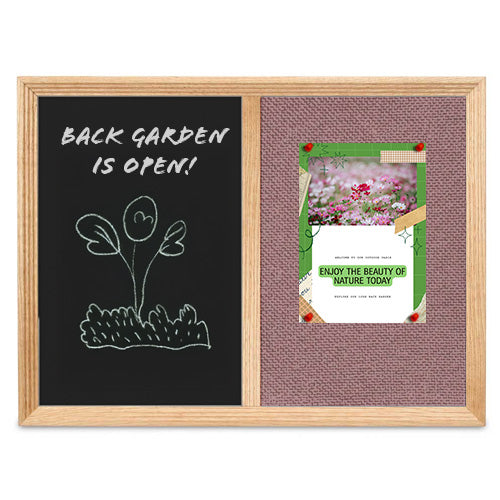 Combo Board 72x12 Decorative Wood Framed Cork Bulletin Marker Board (Open Face with Decorative Wood Trim)