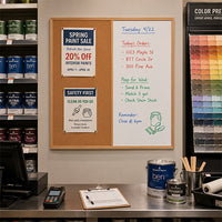 Value Line Combo Board 30x36 Wood Framed Cork Bulletin Marker Board (Open Face with Wood Trim)