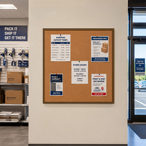 Value Line 30x30 Wood Framed Cork Bulletin Board | Open Face with Hardwood Trim