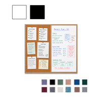 Value Line Combo Board 30x30 Wood Framed Cork Bulletin Marker Board (Open Face with Wood Trim)
