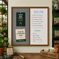 Value Line Combo Board 30x30 Wood Framed Cork Bulletin Marker Board (Open Face with Wood Trim)