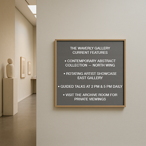 Open Face Vinyl Letter Board 30x30 Wood Frame