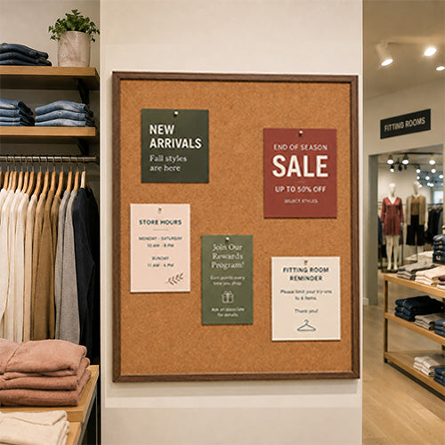 
Value Line 30x36 Wood Framed Cork Bulletin Board | Open Face with Hardwood Trim
