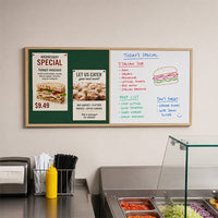 Value Line Combo Board 36x12 Wood Framed Cork Bulletin Marker Board (Open Face with Wood Trim)