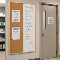 Value Line Combo Board 36x72 Wood Framed Cork Bulletin Marker Board (Open Face with Wood Trim)