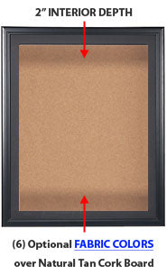 36 x 48 SwingFrame Designer Wood Framed Shadow Box Display Case w Cork Board - 2 Inch Deep