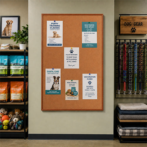 Value Line 36x60 Wood Framed Cork Bulletin Board | Open Face with Hardwood Trim
