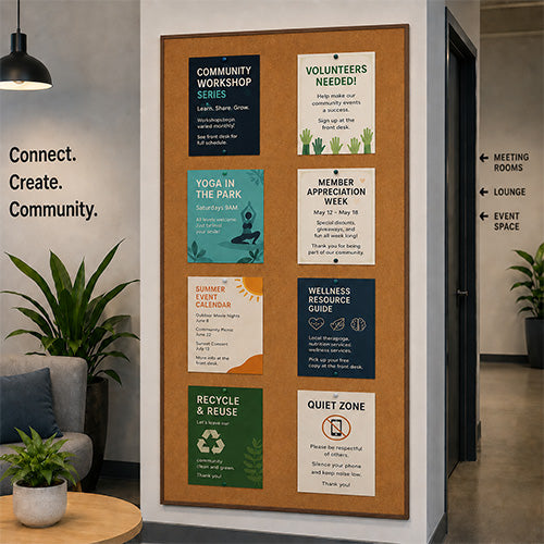Value Line 36x72 Wood Framed Cork Bulletin Board | Open Face with Hardwood Trim