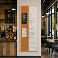 Value Line Combo Board 36x96 Wood Framed Cork Bulletin Marker Board (Open Face with Wood Trim)