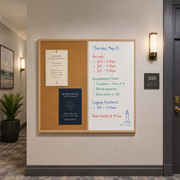 Value Line Combo Board 48x48 Wood Framed Cork Bulletin Marker Board (Open Face with Wood Trim)