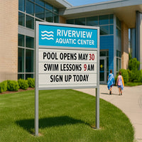 Value Line Outdoor 48x48 Marquee Reader Boards with Personalized Header + 2 Posts | Single-Sided