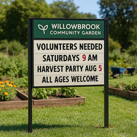 Value Line Outdoor 48x48 Marquee Reader Boards with Personalized Header + 2 Posts | Single-Sided