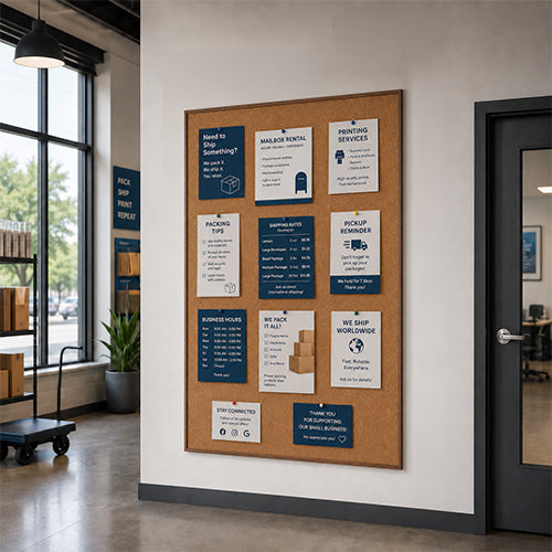 Value Line 48x72 Wood Framed Cork Bulletin Board | Open Face with Hardwood Trim
