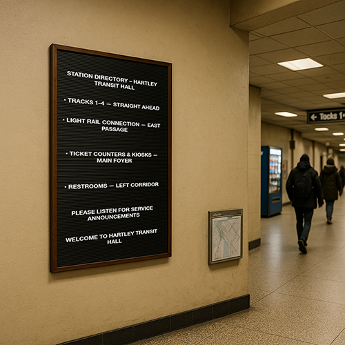 Open Face Vinyl Letter Board 48x72 Wood Frame