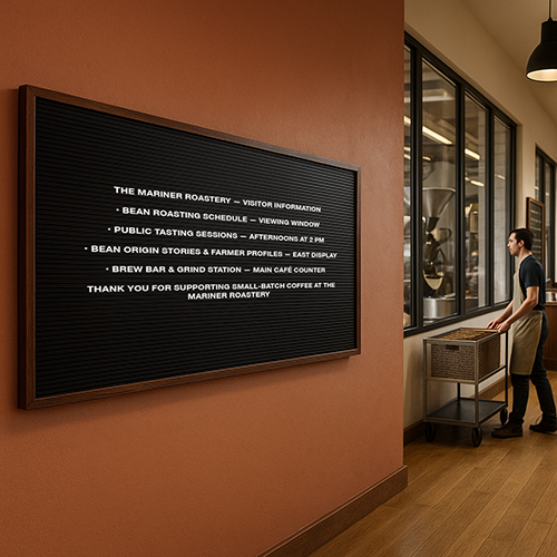 Open Face Vinyl Letter Board 96x48 Wood Frame