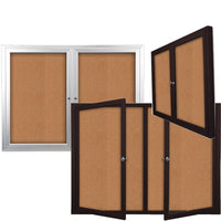 84 x 24 INDOOR Enclosed Bulletin Cork Boards 2 DOOR