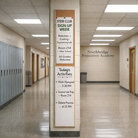 Value Line Combo Board 84x12 Wood Framed Cork Bulletin Marker Board (Open Face with Wood Trim)