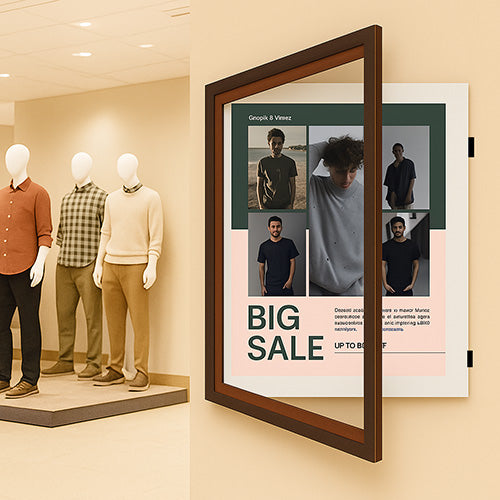 Wood 362 Poster Display SwingFrames 16x16 with Matboard