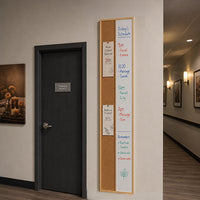 Value Line Combo Board 96x12 Wood Framed Cork Bulletin Marker Board (Open Face with Wood Trim)